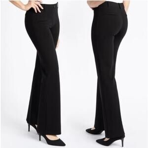 Betabrand Black Dress Yoga Pants Faux Pockets Boot Cut Size Medium Petite